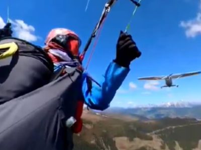 Avioneta golpea a paracaidista en pleno vuelo sobre los Alpes austriacos (Video)