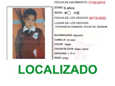 Liberan a Tadeo, de 6 años, secuestrado hace 37 días en Zacatecas