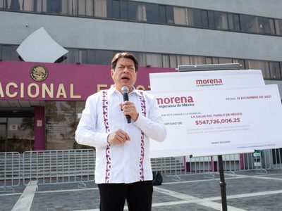 Morena presume donación de 547 mdp para comprar vacunas contra covid-19