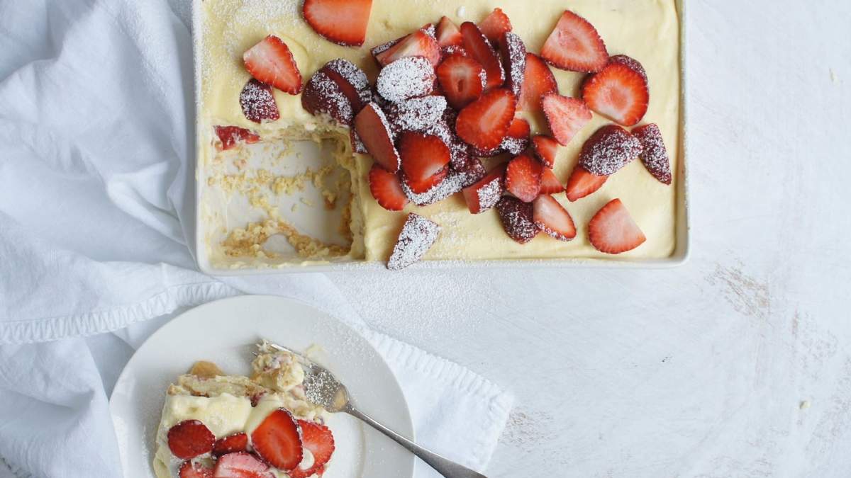 Tiramisú con frutas. Fuente: (Instagram)