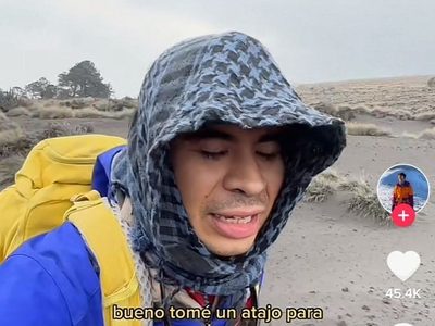 Tiktoker poblano sube al “ombligo” del Popo en plena contingencia (video)