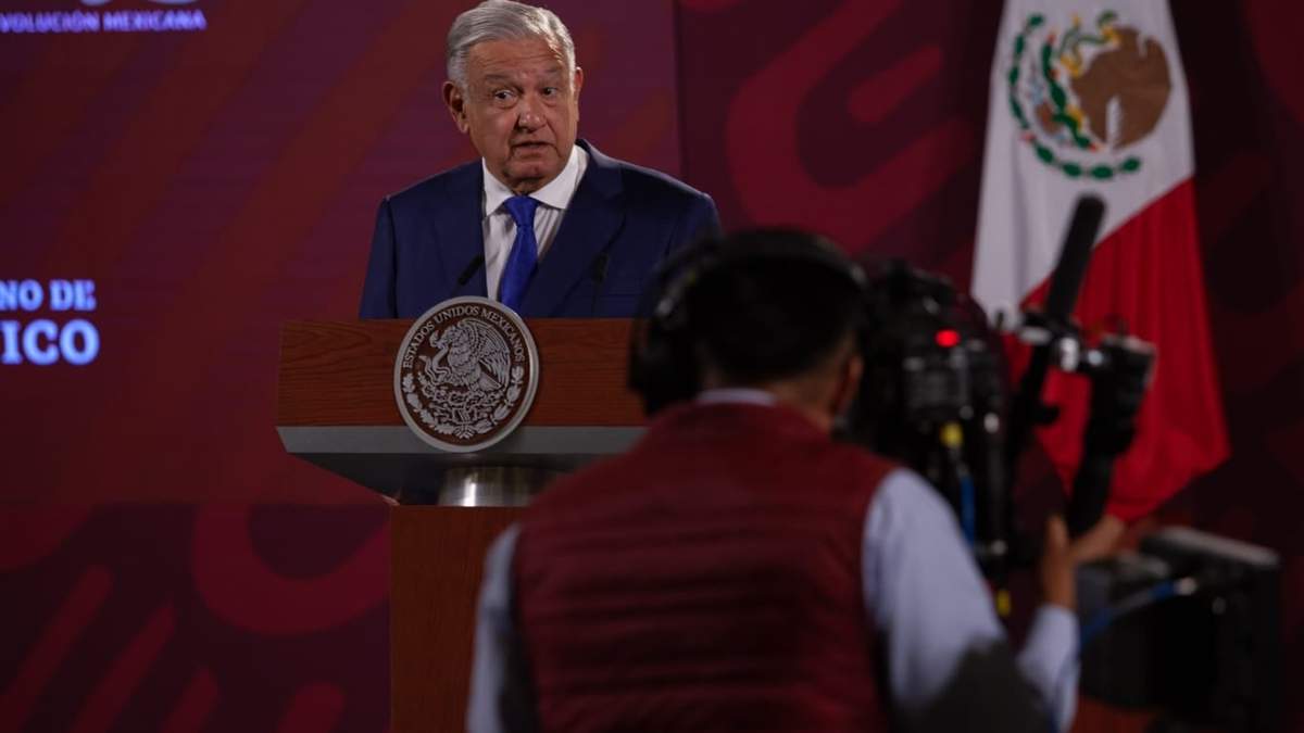 El presidente desde la conferencia en Palacio Nacional