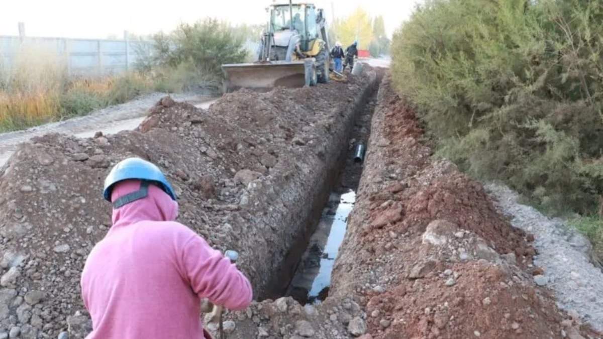 Obras en el barrio Valentina Norte de Neuquén. Fuente: (Twitter)