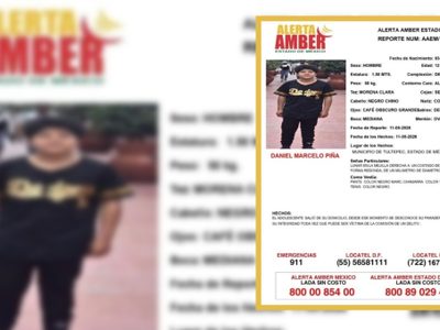 Emiten Alerta Amber en el Estado de México para encontrar al menor Daniel Marcelo Piña