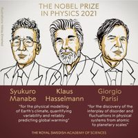 Syukuro Manabe, Klaus Hasselmann y Giorgio Parisi ganadores del Nobel de Física