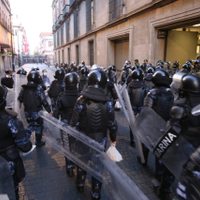 Secretaría de Marina despliega grupo antimotines para resguardar Palacio Nacional por marcha del 8M