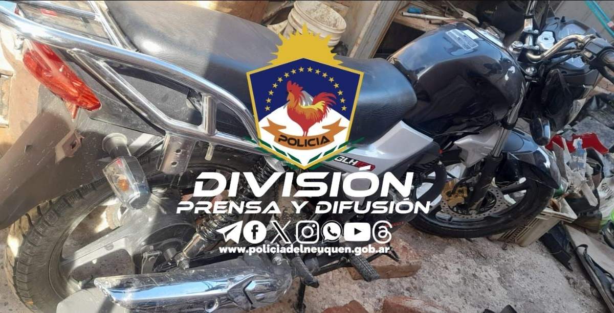 Una de las motocicletas secuestradas en el allanamiento. Fuente: (Policía de Neuquén)