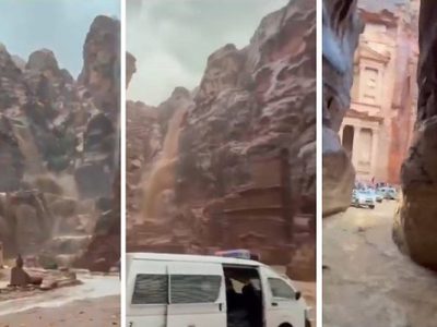 Inundaciones en Jordania dejan dos turistas muertos; evacúan ciudad arqueológica de Petra (Video)