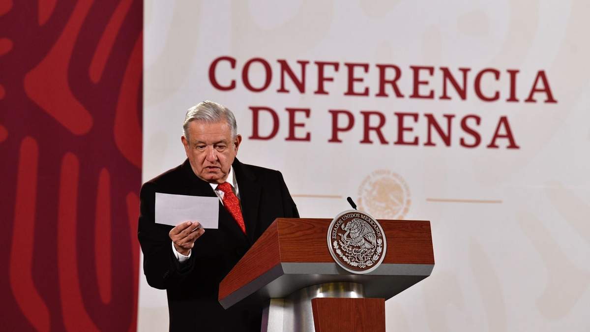 El presidente López Obrador durante su conferencia matutina