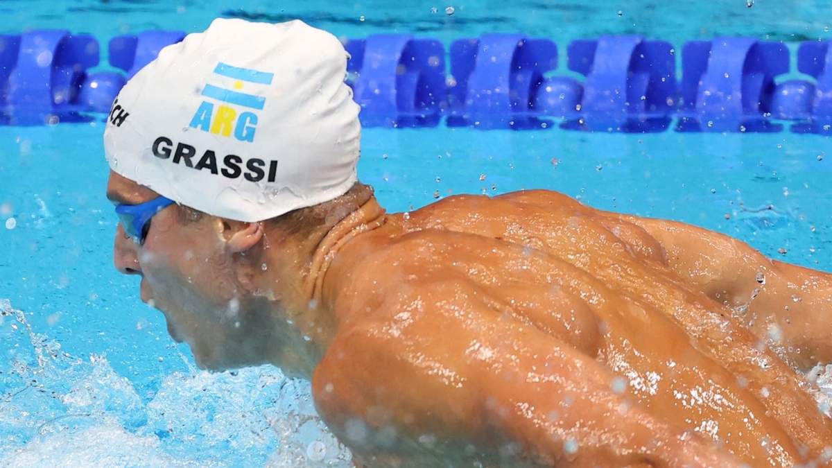 El santafesino Santiago Grassi competirá en la categoría de los 50 metros libres. Fuente: (Twitter)