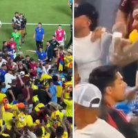 Darwin Núñez y otros jugadores de Uruguay arman pelea campal contra aficionados colombianos (Videos)