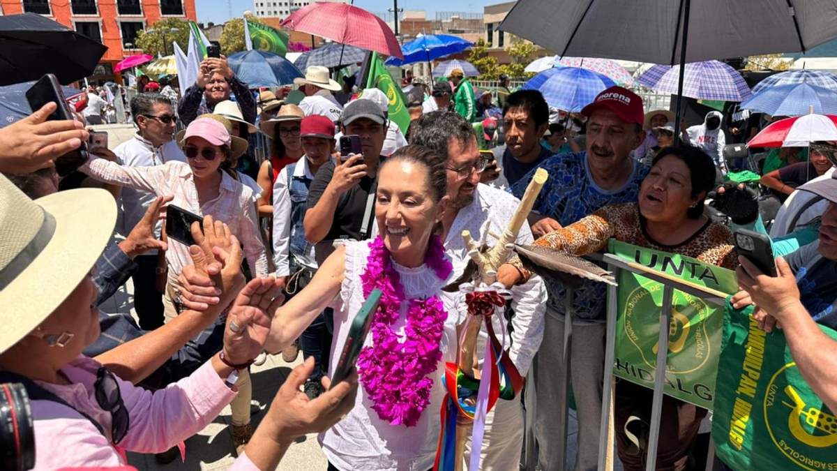 La exjefa de gobierno, Claudia Sheinbaum, en Pachuca