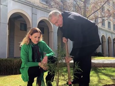 AMLO planta árbol en honor a muertos por covid-19 y desea el bien a amigos y adversarios