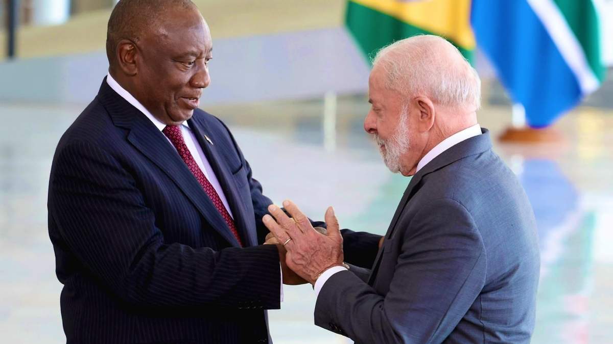 Cyril Ramaphosa y Luiz Inácio Lula da Silva en Brasilia