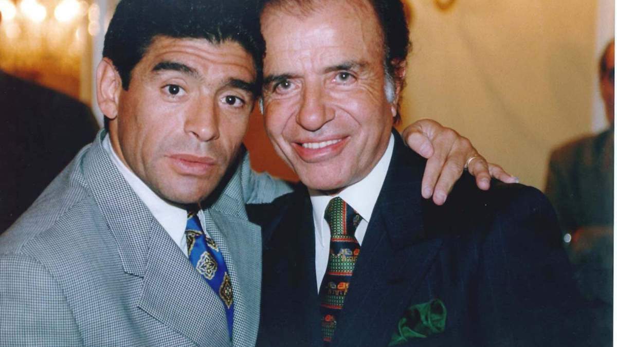 Diego Maradona y Carlos Menem. Fuente: (Twitter)