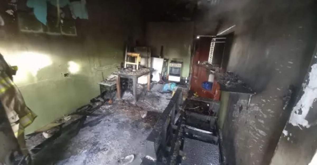 Interior del departamento incendiado. Fuente (Facebook)