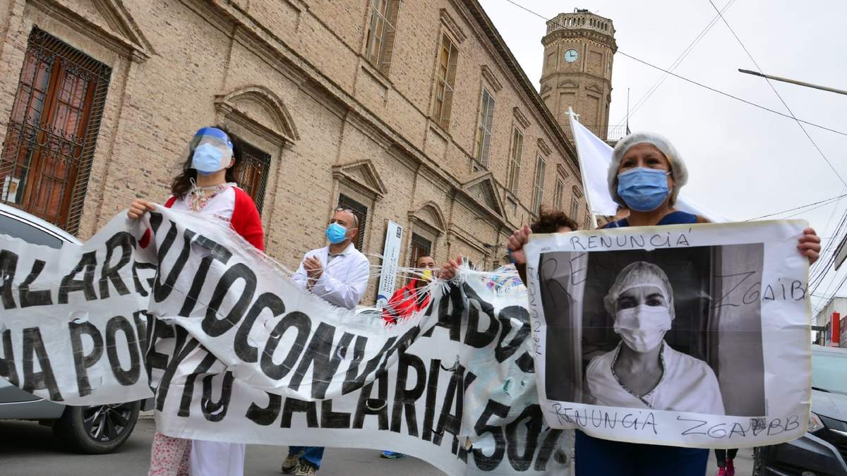 Protesta de médicos en Neuquén. Fuente: (Twitter)