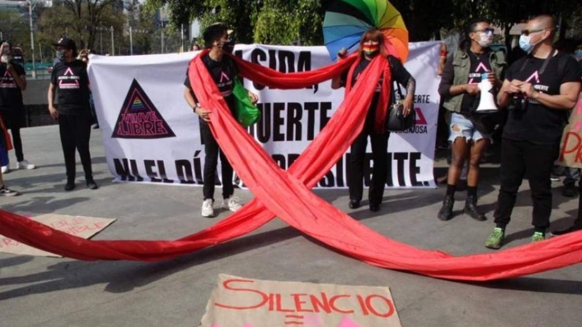 Protesta contra la discriminación por el VIH