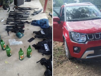Por el GPS de un auto robado descubren arsenal y vehículos del CJNG