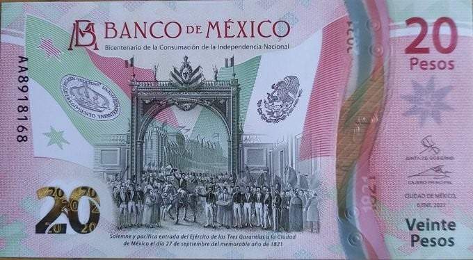 Billete de 20 pesos