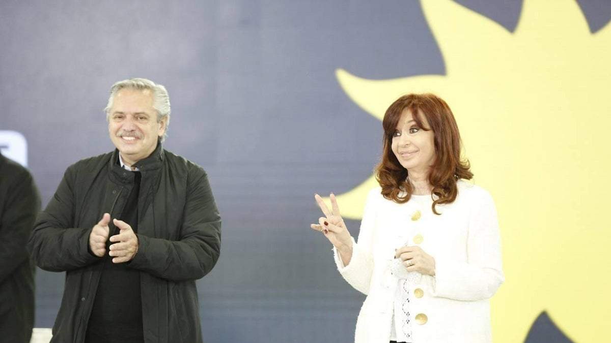 El presidente de la Nación, Alberto Fernández y la vicepresidenta, Cristina Fernández de Kirchner. Fuente: (Twitter)