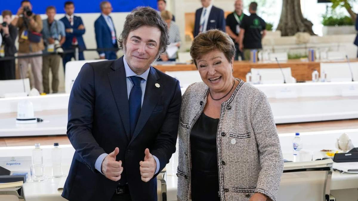 Javier Milei y Kristalina Georgieva. Fuente: (Instagram)