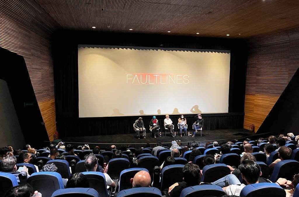 La presentación del documental se llevó a cabo en la Cineteca Nacional. Silber Meza, Daniela Pastrana, Daniel Moreno, y John