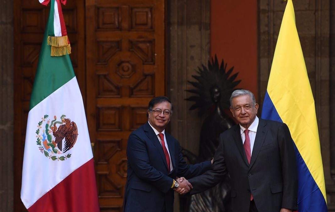 El presidente López Obrador y Gustavo Petro, de Colombia