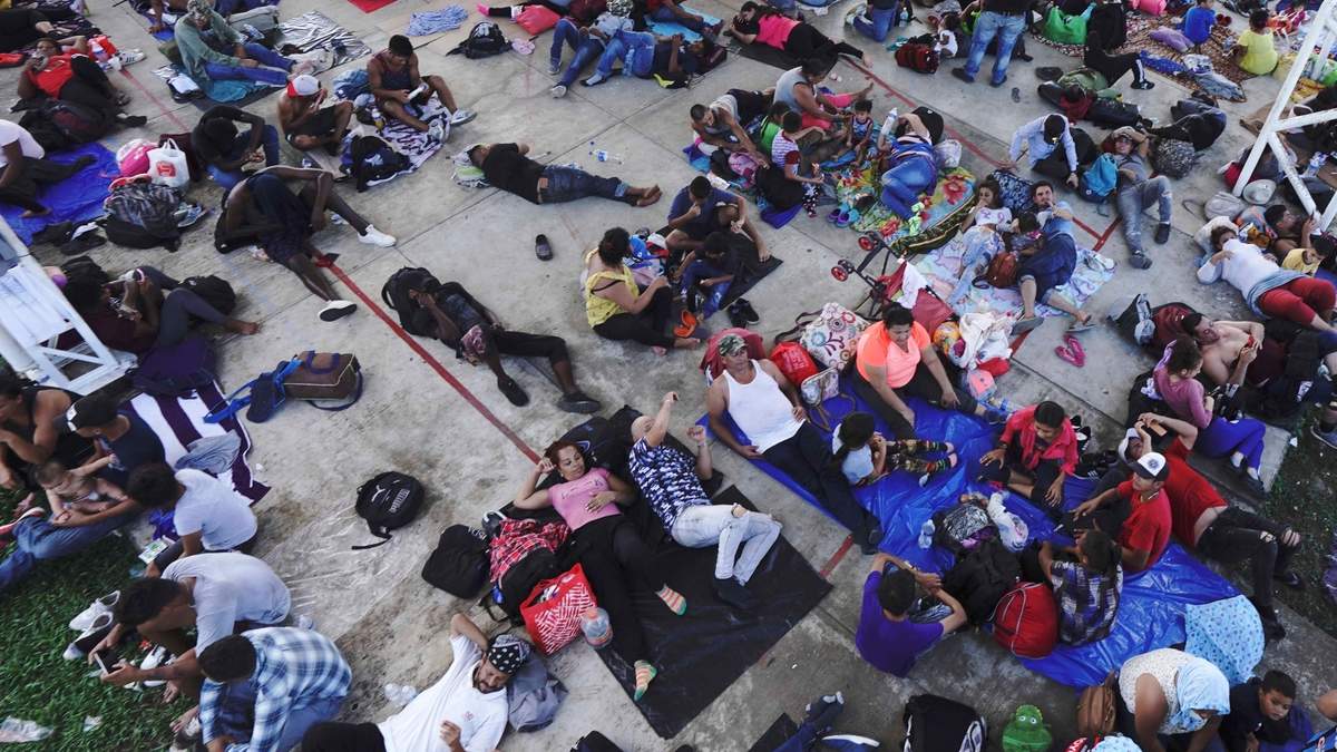 Los migrantes pernoctarán en el poblado Álvaro Obregón, municipio de Tapachula