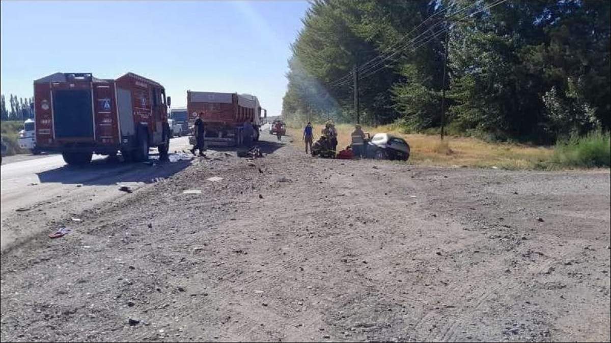 El accidente, ocurrió en la Ruta N° 7 y Picada 19 en San Patricio del Chañar. Fuente: (Centenario Digital)