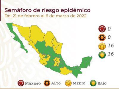 Así quedó el semáforo del 21 de febrero al 6 de marzo: el país se divide en verde y amarillo
