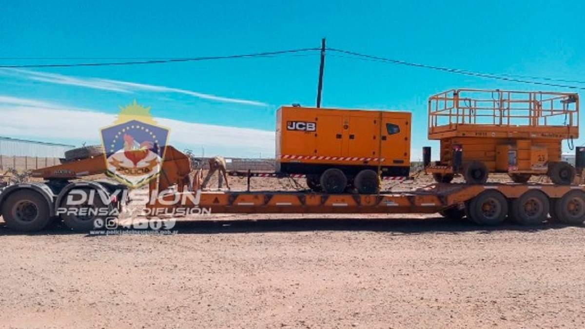 Maquinaria secuestrada. Fuente: (Policía de Neuquén)
