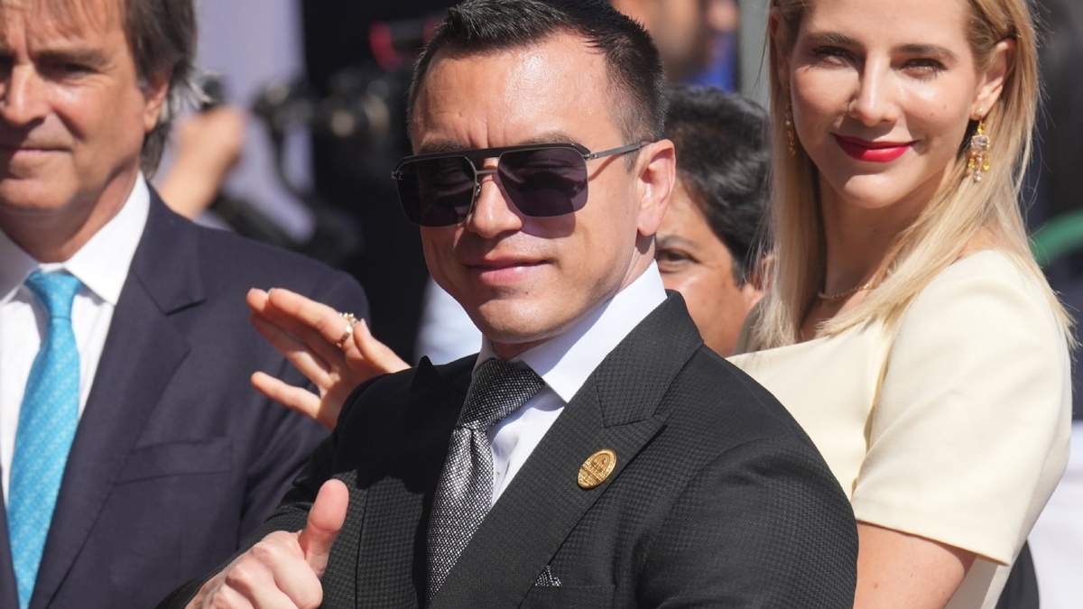 El presidente de Ecuador, Daniel Noboa a su llegada al Congreso para la ceremonia de investidura del presidente de Chile