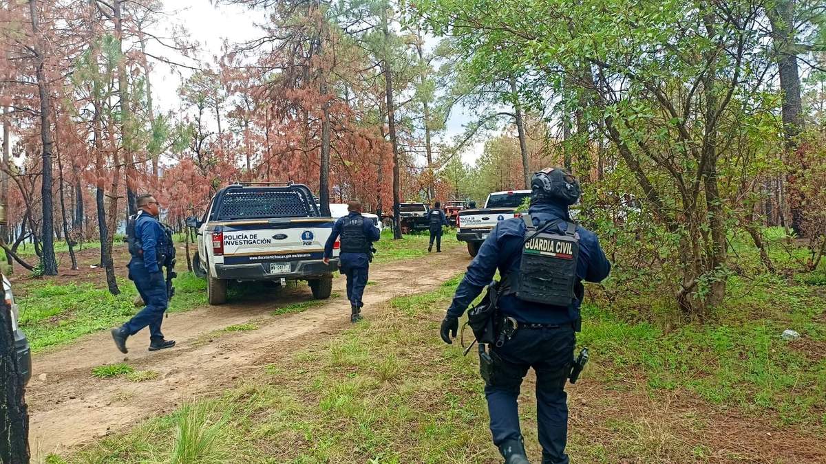 Agentes de la Guardia Civil de Michoacán, de la Guardia Nacional y del Ejército en un operativo en Zinapécuaro y Álvaro Obregón