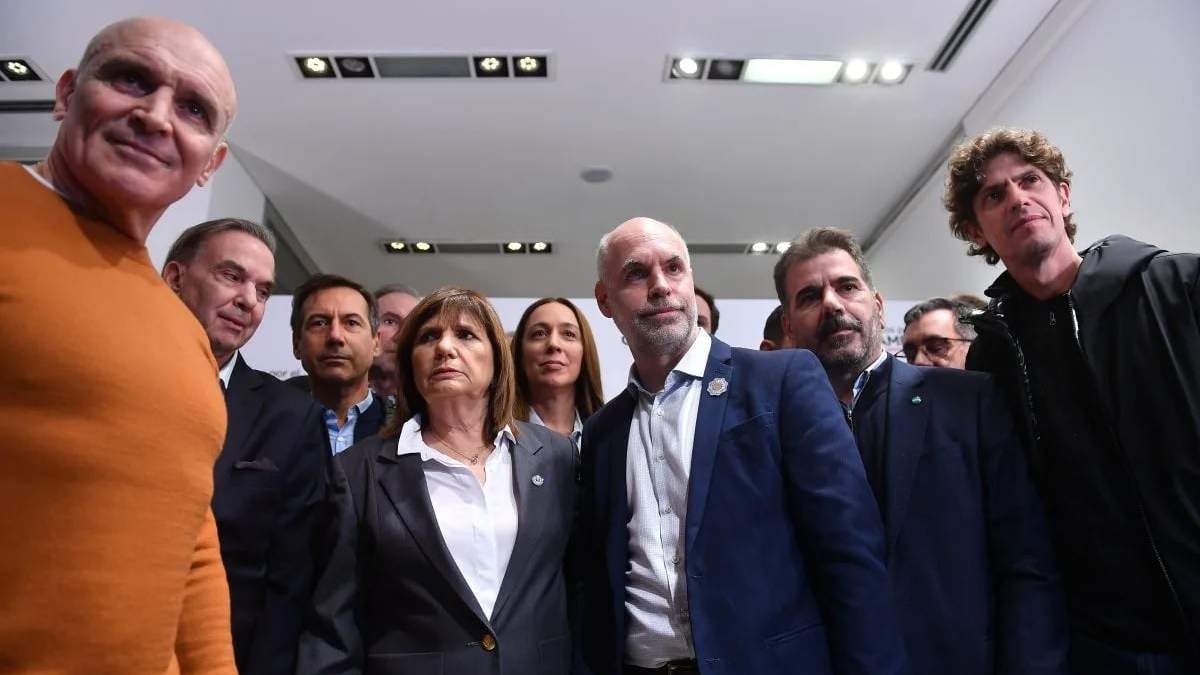 Patricia Bullrich y Horacio Rodríguez Larreta encabezaron la conferencia de Juntos por el Cambio. Fuente: (Twitter)
