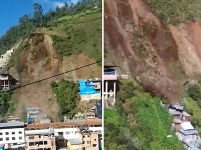 Captan deslave en Perú que dejó 15 desaparecidos y decenas de casas destruidas