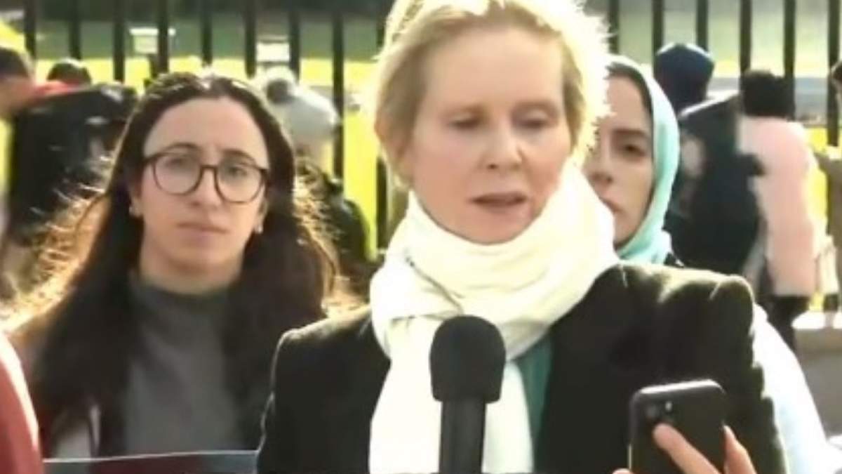 Cynthia Nixon se declaró en huelga de hambre por el alto al fuego en la Franja de Gaza