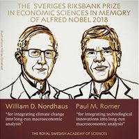 Los estadunidenses William D. Nordhaus y Paul M. Romer, ganadores del Nobel de Economía