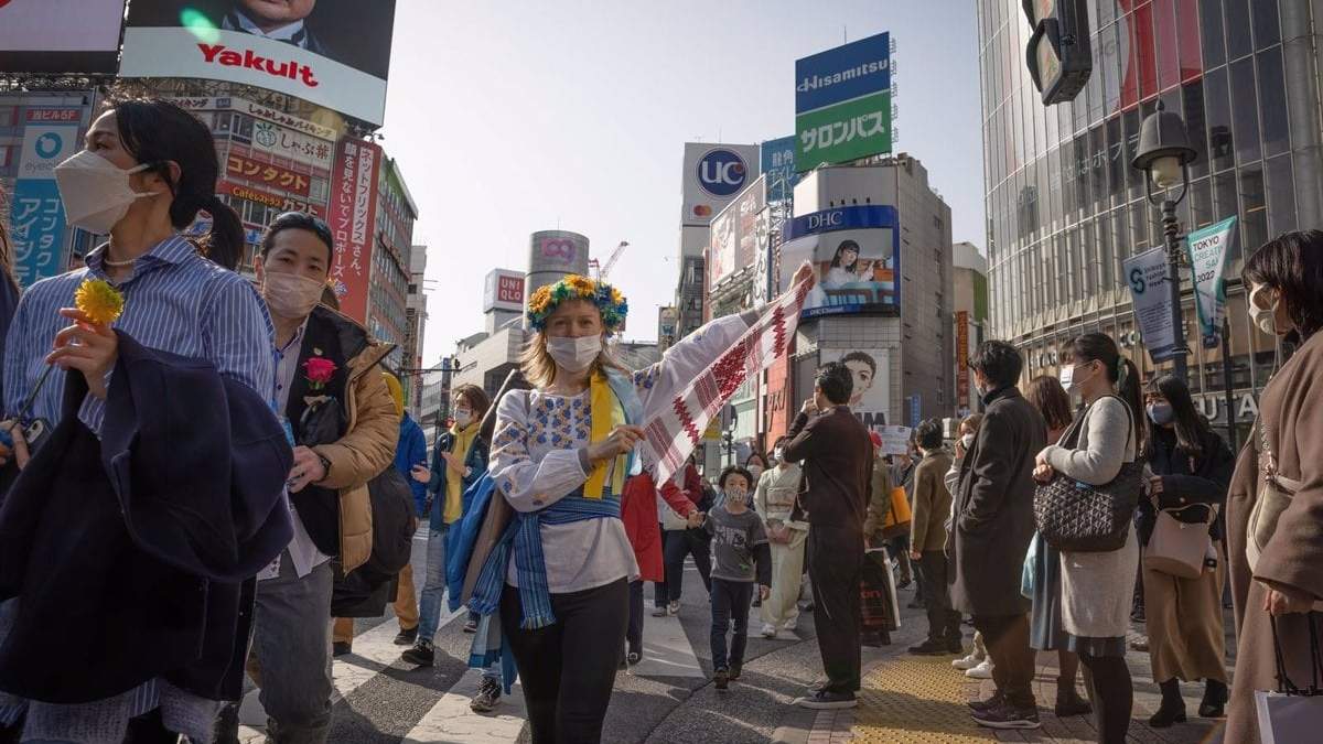 Protestas en Tokio contra la guerra de Rusia contra Ucrania