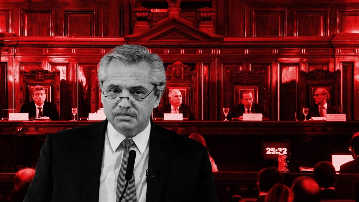 Alberto Fernández y la Corte Suprema de Justicia. Fuente: (Minuto Neuquén)