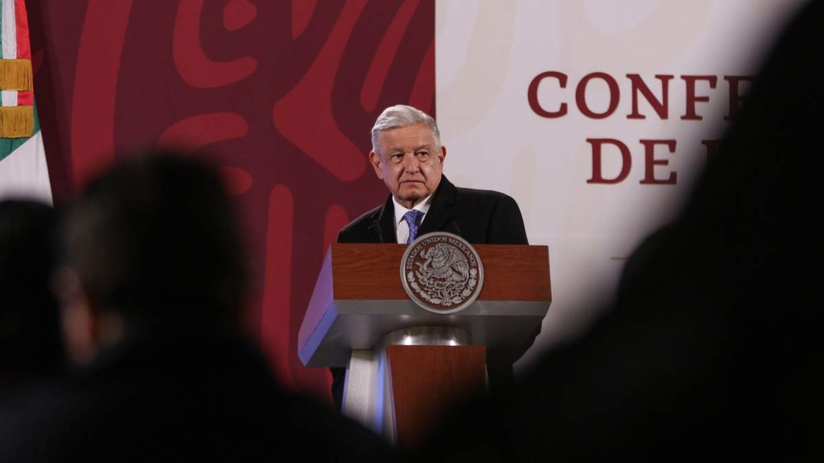 El presidente durante la conferencia de Palacio Nacional