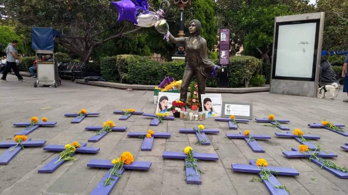 Memorial dedicado a Karla Pontigo en la Plaza de Armas de San Luis Potosí