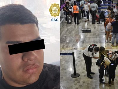 Hombre sacó dinero en el AICM y fue perseguido por asaltantes; uno fue detenido