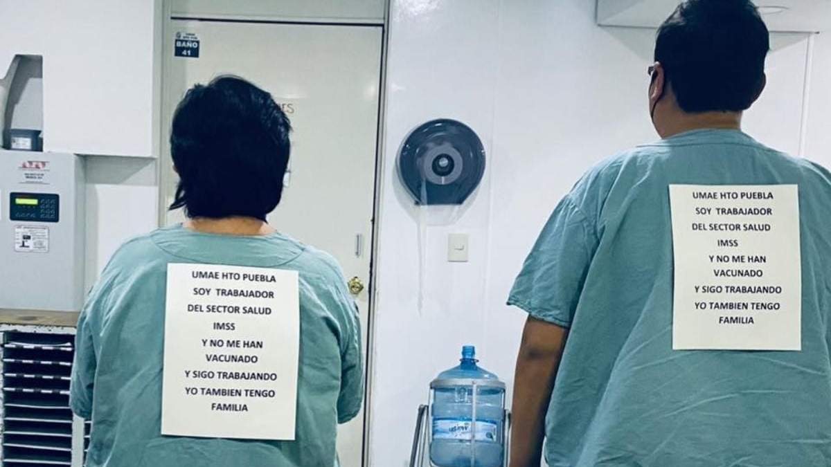 Los trabajadores de la salud publicaron imágenes en redes sociales