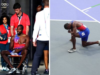 Noah Lyles corrió con covid la final de los 200 metros planos y tuvo que salir en silla de ruedas