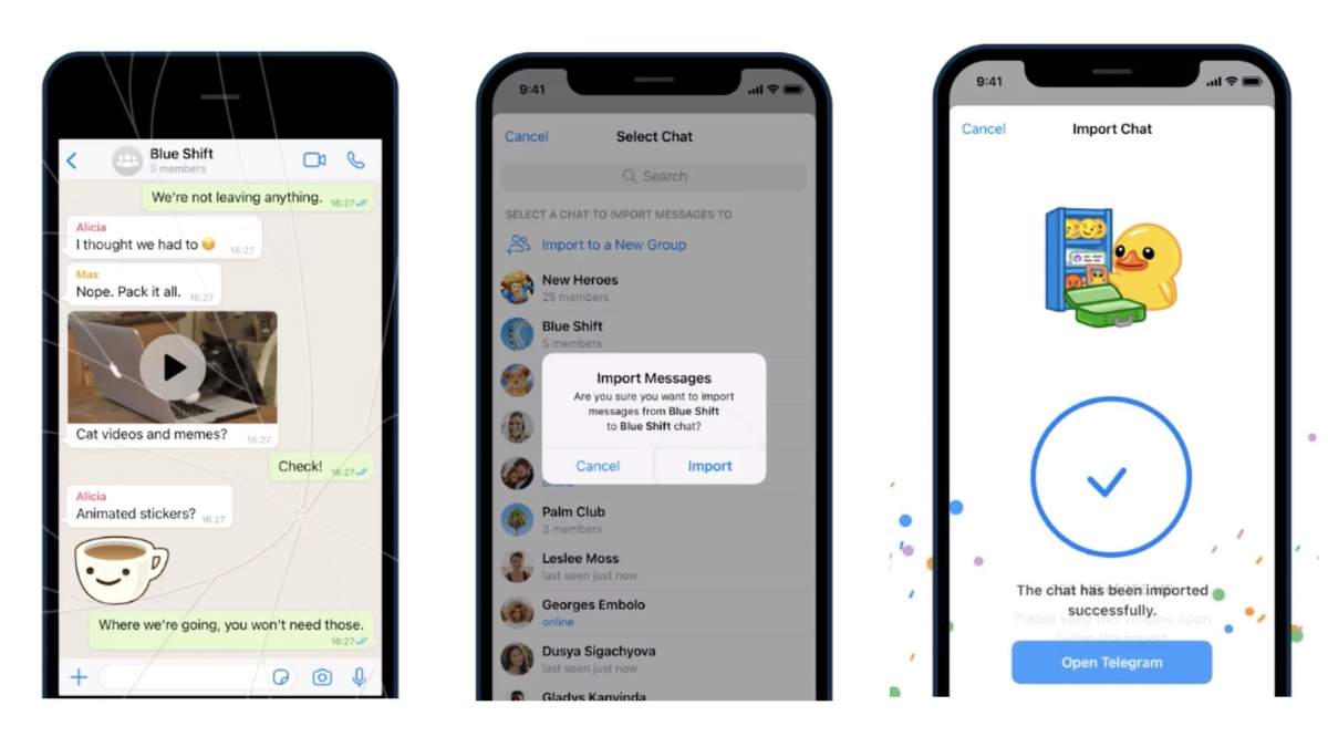 En gráficos animados se ilustra cómo trasladar las conversaciones