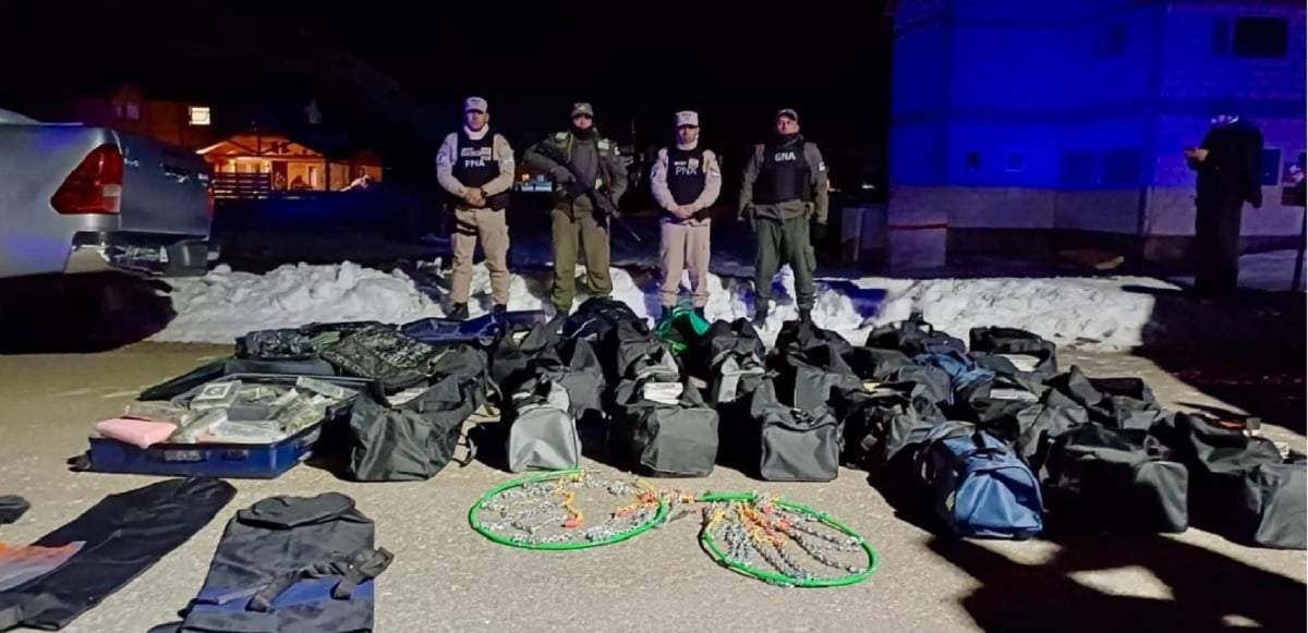 Los 783 kilos de cocaína secuestrados en Caviahue. Fuente: (Ministerio de Seguridad de la Nación)