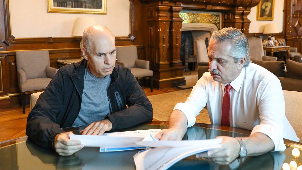 Horacio Rodríguez Larreta y Alberto Fernández. Fuente: (Twitter)