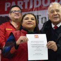 Clara Brugada rinde protesta como precandidata única del PT a la Jefatura de Gobierno de la CDMX