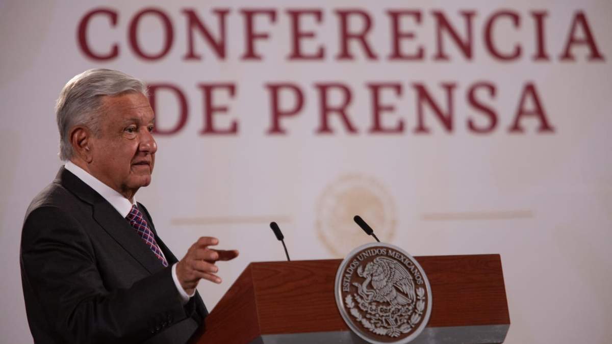 El presidente en Palacio Nacional durante la conferencia de este lunes